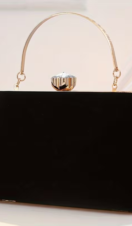Sametová kabelka do ruky - clutch s madlem